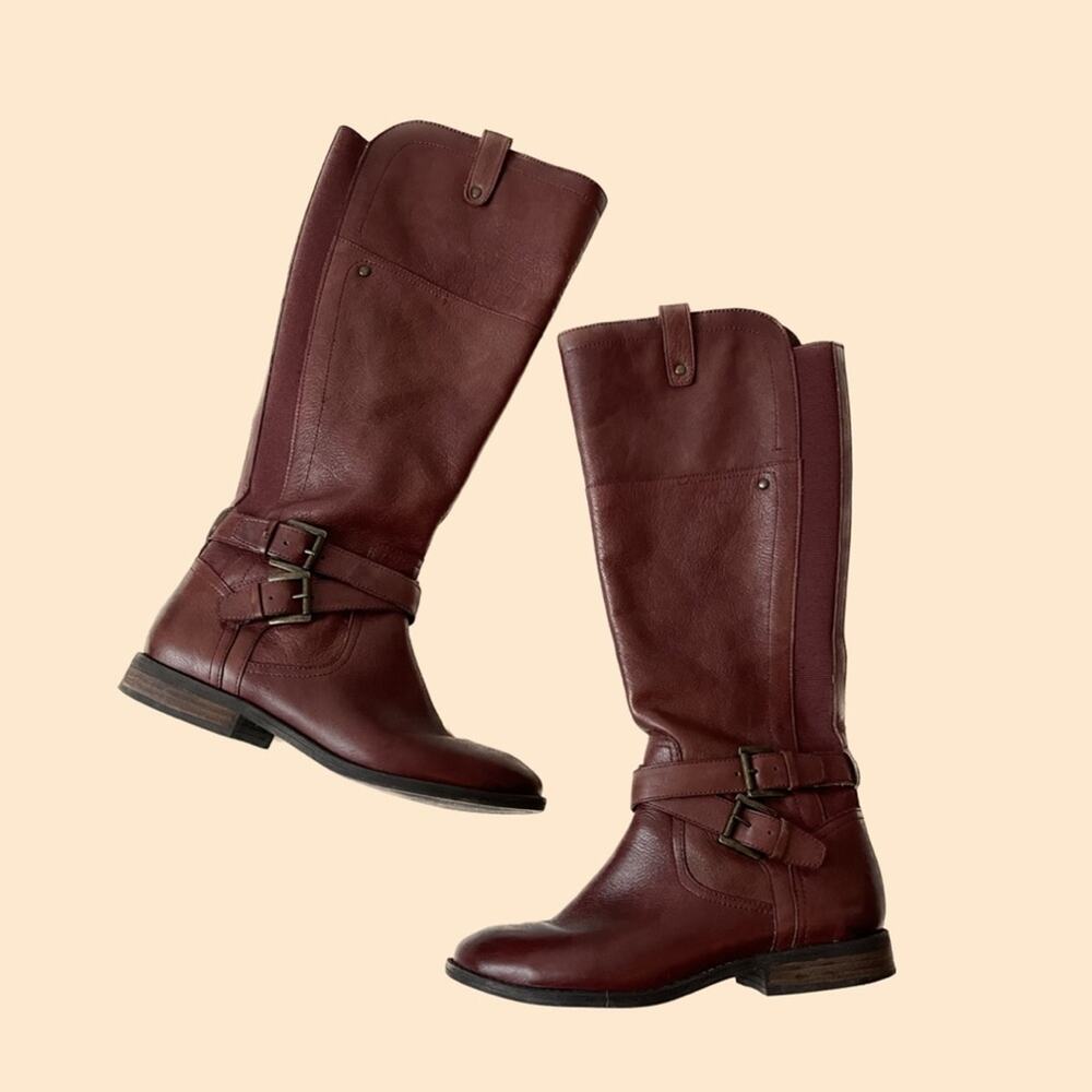 Marc Fisher Tall Leather Boots Size 7.5